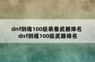 dnf剑魂100级装备武器排名 dnf剑魂100级武器排名